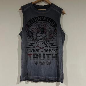 Y2K Helix Born Wild Skull Muscle Shirt